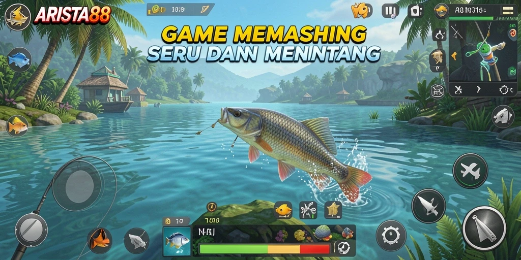 Gameplay ARISTA88 dengan berbagai jenis ikan yang menarik.