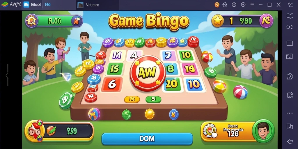 Screenshot gameplay yang menunjukkan keseruan bermain Bingo di AW8.