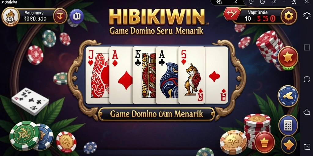 Screenshot gameplay HIBIKIWIN yang menampilkan pertarungan Domino.
