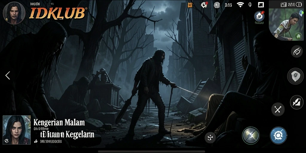 Tampilan gameplay menegangkan dari IDKLUB saat menjelajahi kegelapan.