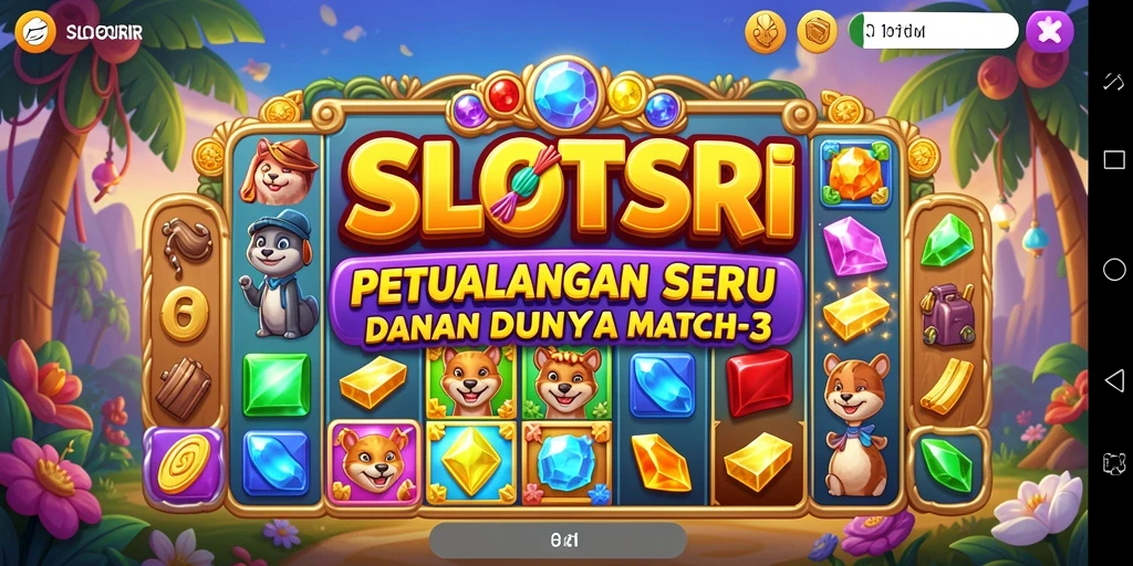 Tangkapan layar SLOTSRI menampilkan keseruan mencocokkan koin yang penuh warna.