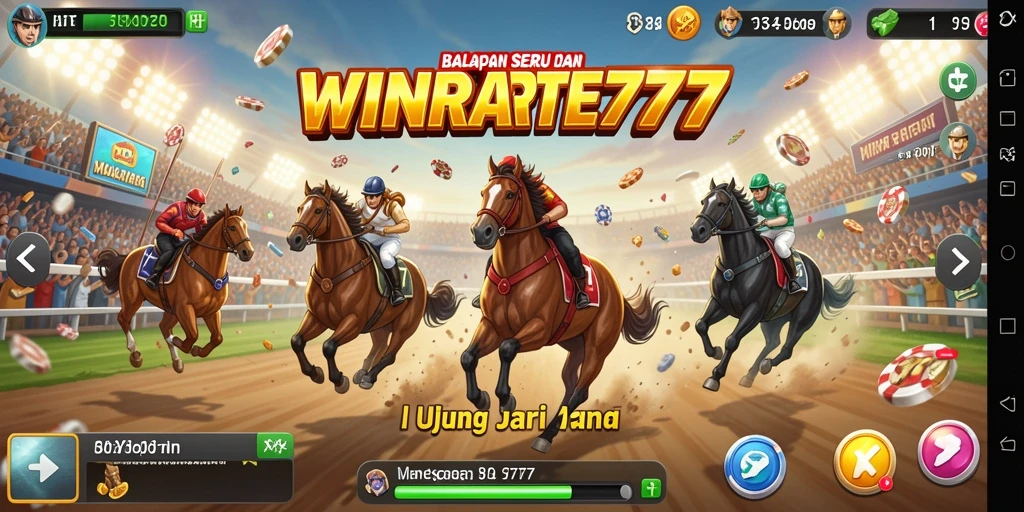 Tangkapan layar dari gameplay balapan yang seru di WINRATE777.