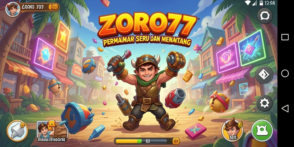 Tampilan gameplay ZORO77 yang penuh aksi dan tantangan.